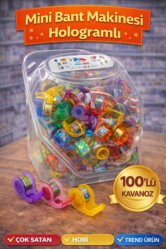 MİNİ BANT MAKİNESİ HOLOGRAMLI / 100LÜ KAVANOZ